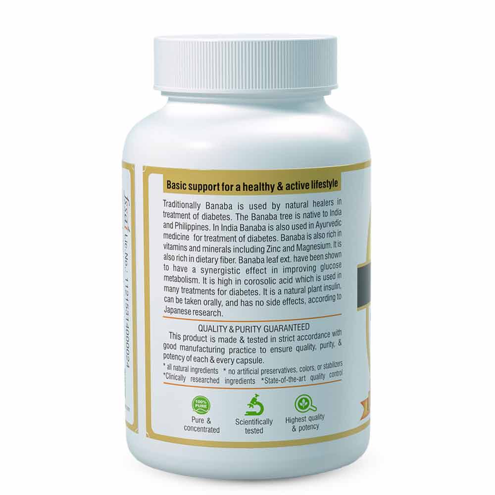 Banaba Diabetes Dietary Supplement - Left View